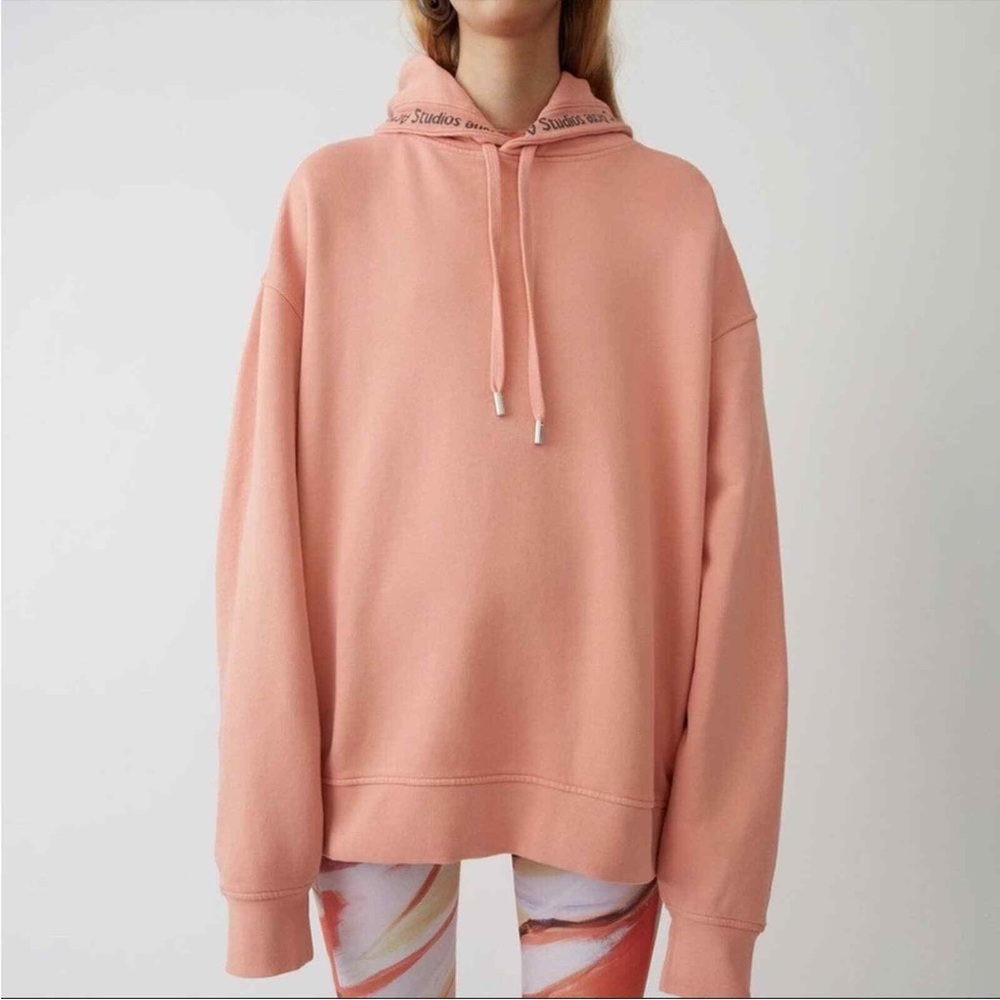 ACNE STUDIOS yala ribbed peach hoodie